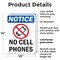 Signmission No Cell Phones, 10 in W x Rectangle, Plastic OS-2PACK-NS-P-1014-V-14429 - alternate 4